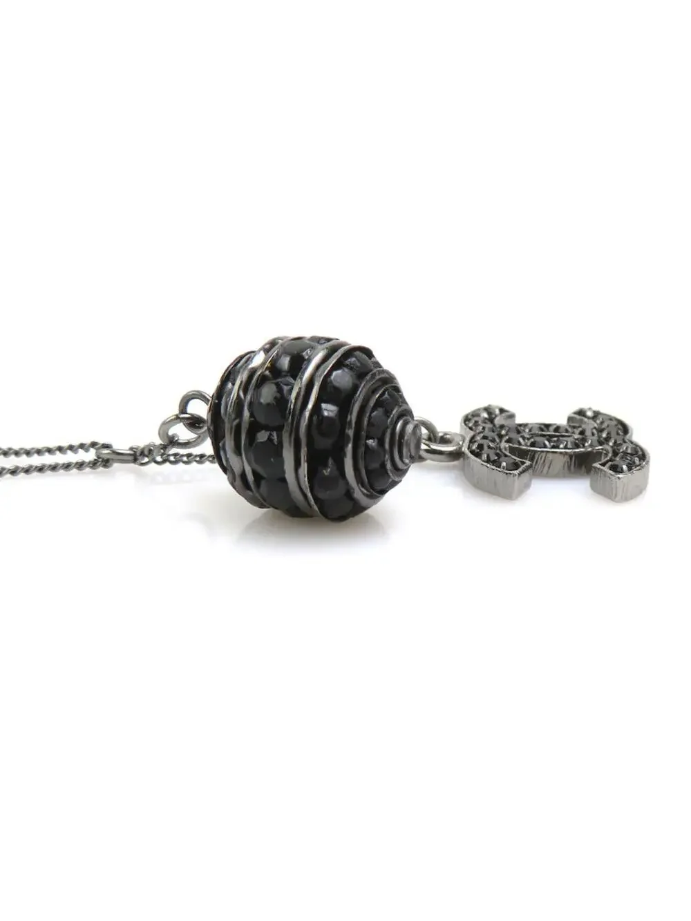 Chanel Cc Logo Pendant Necklace Metal #244538C74B